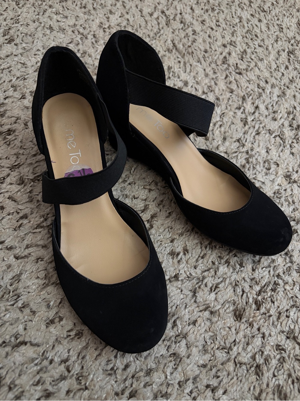 me too Black Wedge Heels